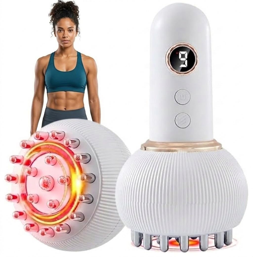 Massager Device – Multi-Function Body Sculpting Tool with Red Light | Heat & Microcurrent for Skin Firming & Full Body Contouring Blue - White-image-46