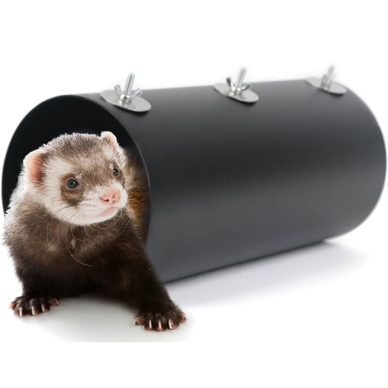 Chinchilla - Juguetes colgantes de túnel de enfriamiento, tubos de animales pequeños, juguetes de túnel, hurón, chinchilla, ardilla, cobaya, rata, accesorios de jaula (negro-largo)