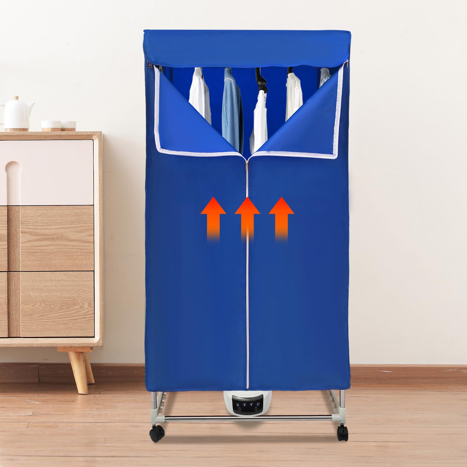 Wäschetrockner Elektrischer, 220V Tragbarer Kleiderschrank Trockenmaschine, Wäschetrockner Kleidung Trockner 1200-1500W, Geeignet für Haus, Wohnung, Camping