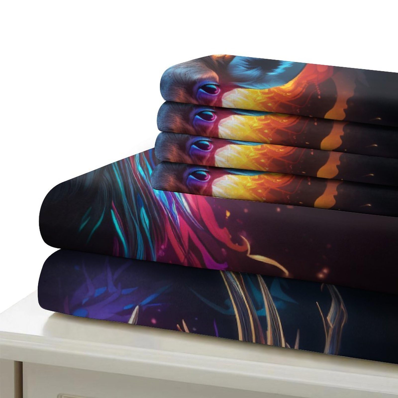 Stampato in 3D Pronipote tibetano Copertina Stampata Microfibra Disegnata Biancheria Da Letto Ipoallergenico Con 2 Federe,King（220x240cm）, Per Ragazzi Adulti