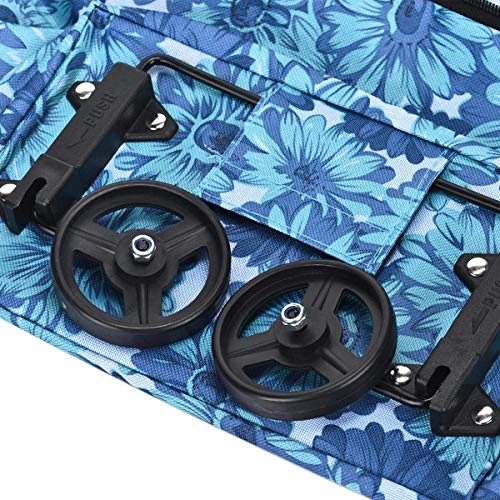 Faltbarer Einkaufstrolley mit Rädern, wiederverwendbare Einkaufstasche, Einkaufstasche, faltbare Tragetasche, Schulter… – Bild 7