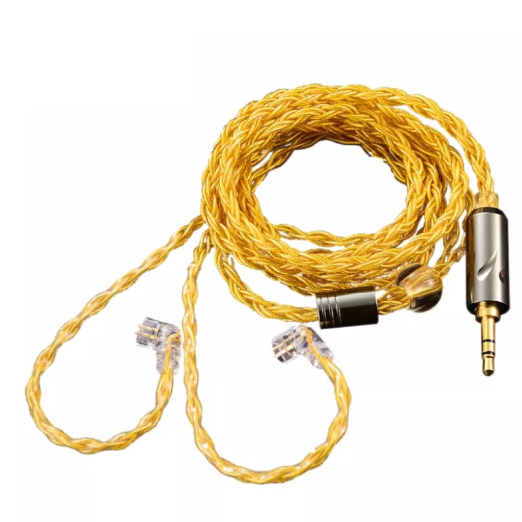 QKZ T1 0.75MM QDC IEM Upgrade Microphone Cables, 200 Cores 8 Strand Oxygen Free Copper Silver-Plated Upgrade Cable With 3....
