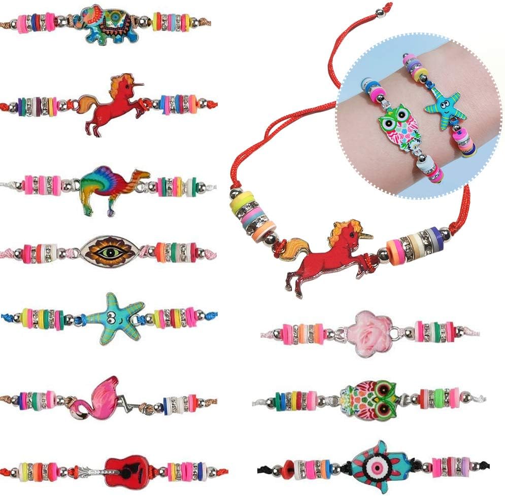 CENRONGFriendship Bracelets for Girls, 12 pack Braided Bracelets Adjustable Handmade Braided Bracelet Jewellery Party Bag Fillers for Kids Children (12 pcs Bohemian style)