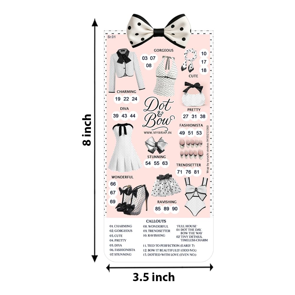 Polka Dot Tambola Tickets - Party Game Supplies -2