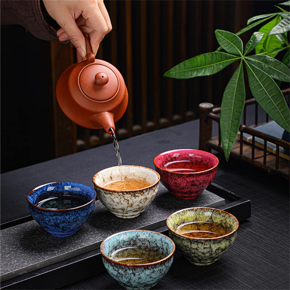 窯変湯飲み陶器カンフー茶器単杯マスターカップ個人杯4杯セット 窯変湯飲み陶器カンフー茶器単杯マスターカップ個人杯4杯セット