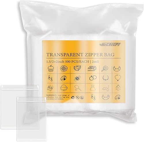 Miniatura 8 de 1000 unidades, 2 mini bolsas Ziplock de varios tamaños 1.5 x 22 x 2, pequeñas bolsas de plástico, cada una 500x, bolsas pequeñas transparentes para