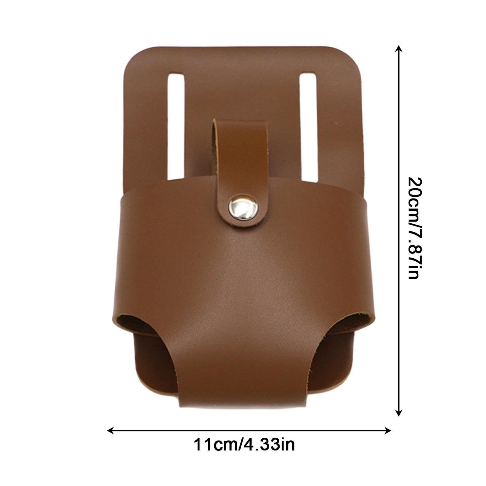 Soporte de cinta de cuero, bolsa de herramientas de bolsillo portátil, estuche compacto con clip para cinturón, soportes de cinta de cuero resistente, almacenamiento de herramientas con diseño seguro