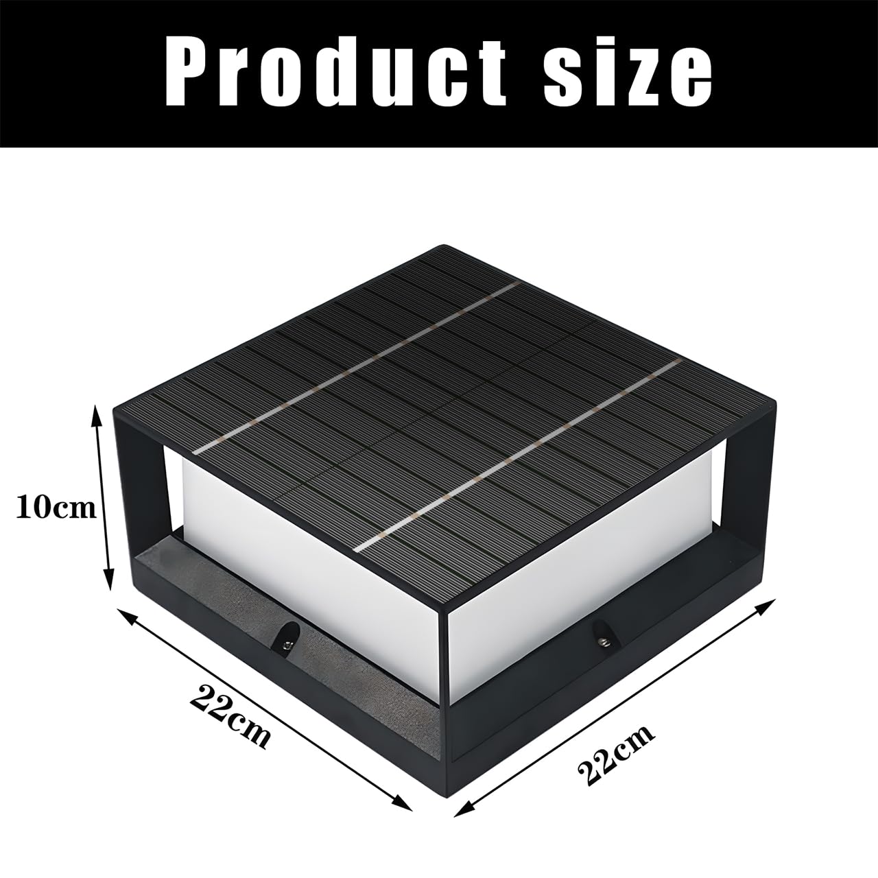 Sockelleuchte Außen Solar, LED Solar Wegeleuchte für Außen, IP65 Wasserdicht Solarleuchten Garten - Warmweiße - Pollerleuchte Gartenlampe aus Aluguss In Schwarz