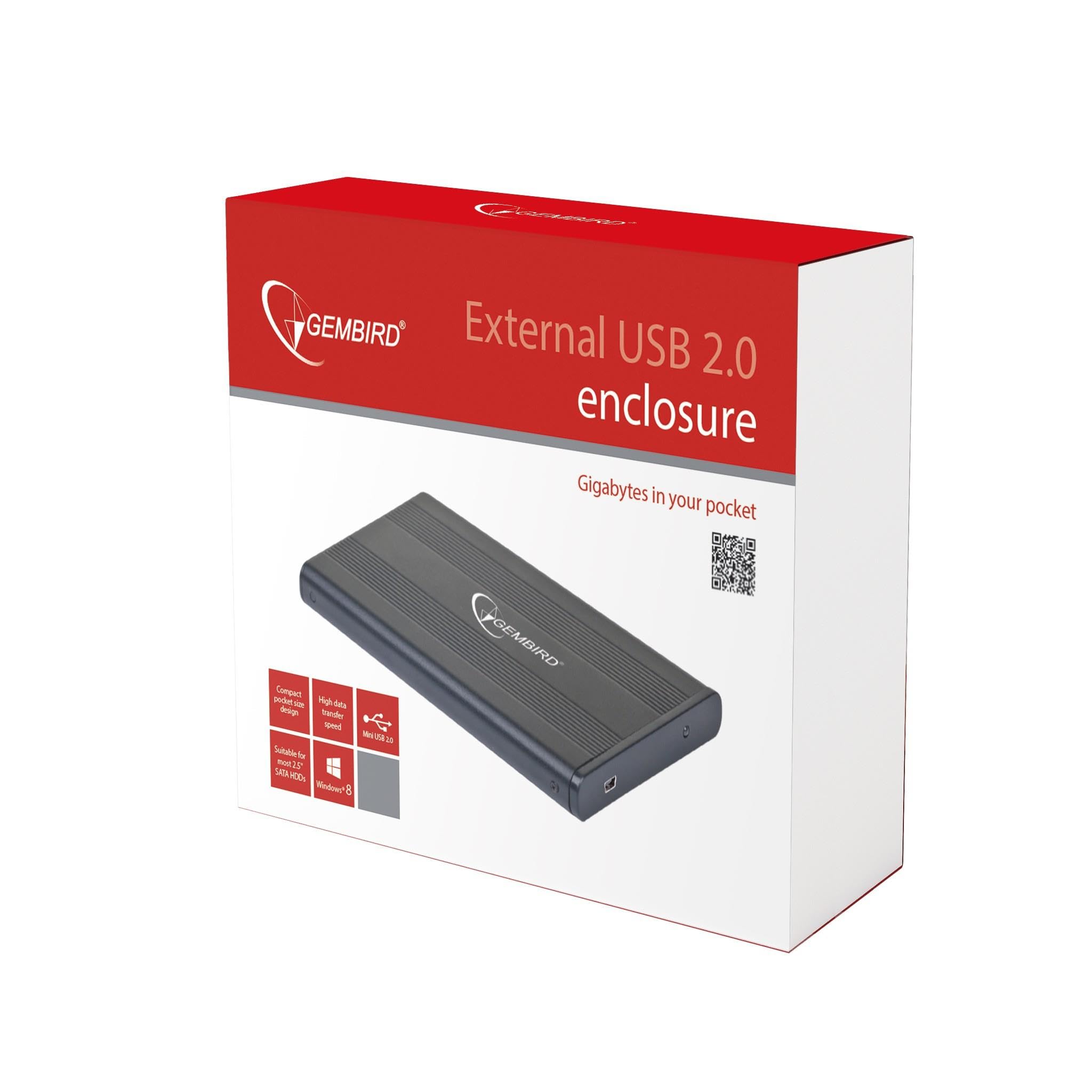 Gembird EE2-​U2S-​5 - Carcasa para Discos Duros SATA de 2.5"