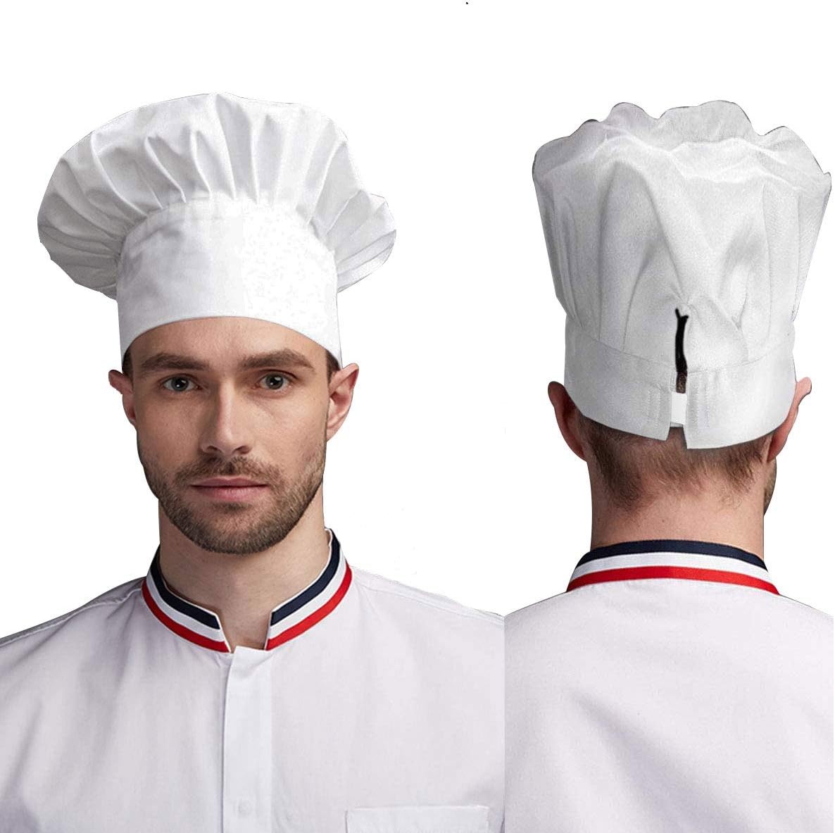 MHOYI Kitchen Supply Chef Hat Adult Adjustable Elastic Baker Kitchen Cooking Chef Cap