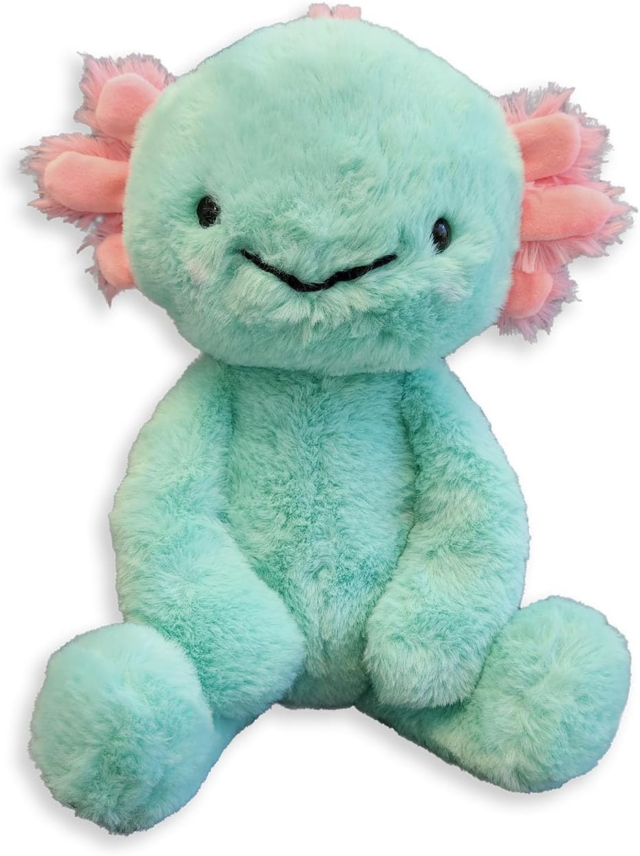 World's Softest Plush Stuffed Animal for Baby, Toddler, Kids, Adults - Adorable Toy Made from Kid-Friendly, Quality Materials - Lushee Aqua Axie Axolotl 16"