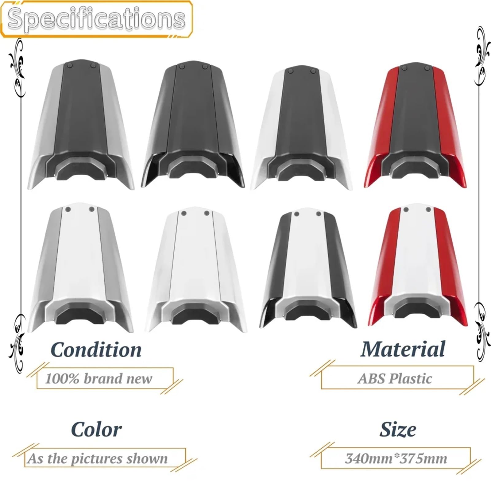 Spojler Boczny Motocykla Motocykl Tylny Pasażer Siedzenie Pokrowiec Solo Fairing Cowl Fit Dla Honda CB1000R 2019-2023(Gray black)