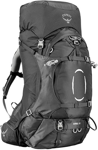 Osprey Ariel 65 - Mochila de mochilero para mujer, color negro, talla ML