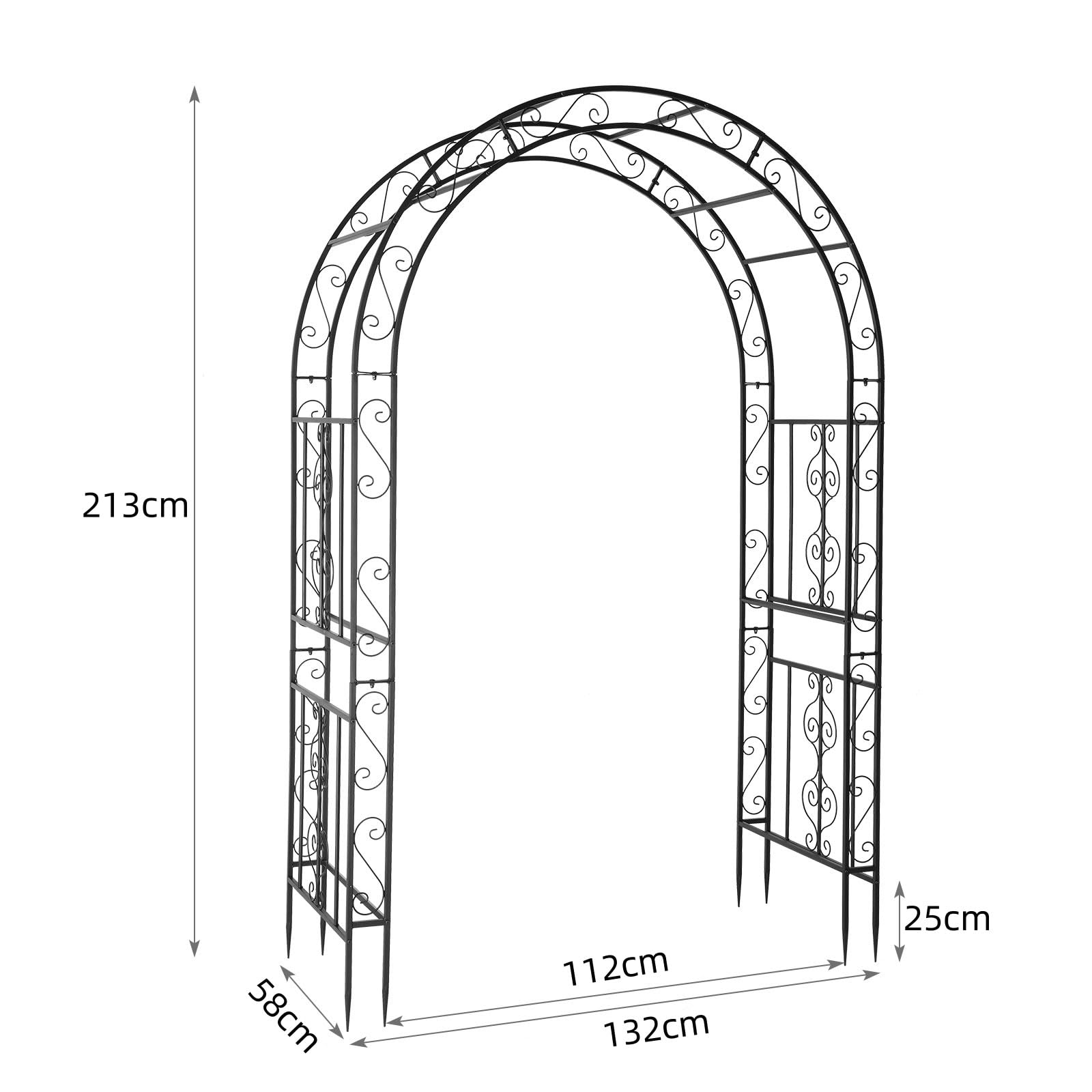 Outsunny Arche De Jardin De 8,7 Pieds Arche De Mariage En Métal | Home