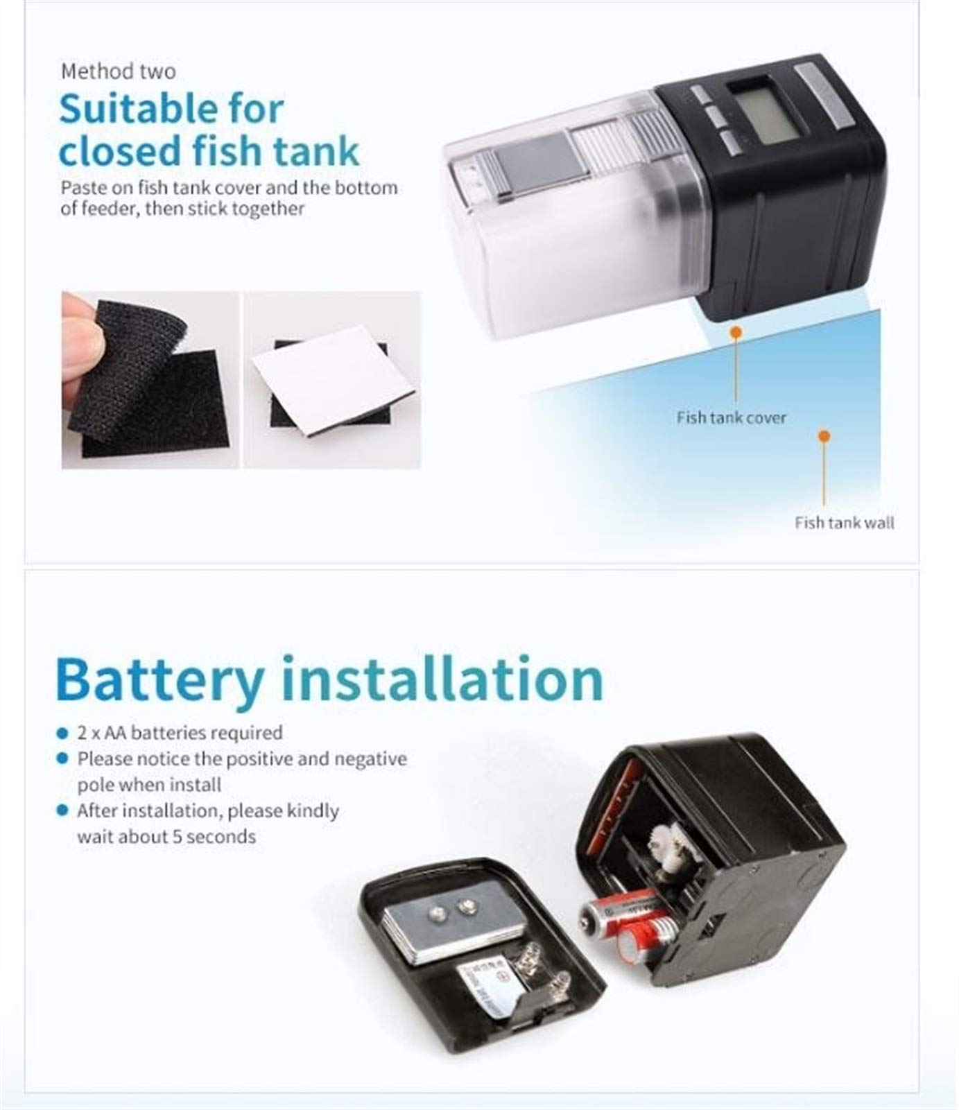 Distributori Automatici di Cibo for Alimentatore Automatico di Pesce Intelligente Serbatoio di Pesce LCD Digitale Domestico di Pesce Automatico Acquario