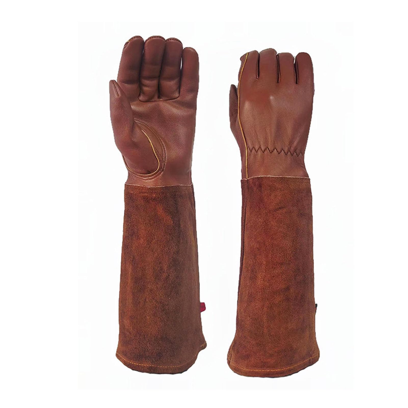 Guanti da Giardinaggio Lunghi in Pelle di Vacchetta per Donna/uomo, Guanti da Potatura per Rose a Prova di Spina, Protezione Braccio per Guanti Giardino per Lavoro Piantando (XL)