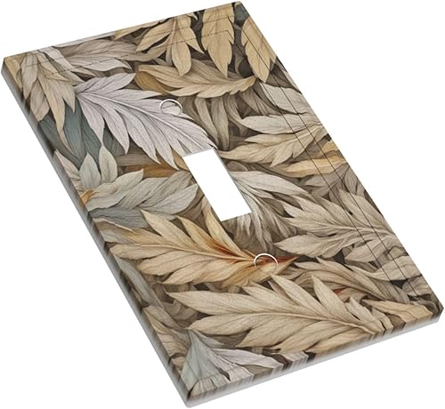 Miniatura 3 de Cubiertas decorativas para interruptor de luz artística, hojas de otoño, placa de pared de palanca única, cubierta decorativa de interruptor