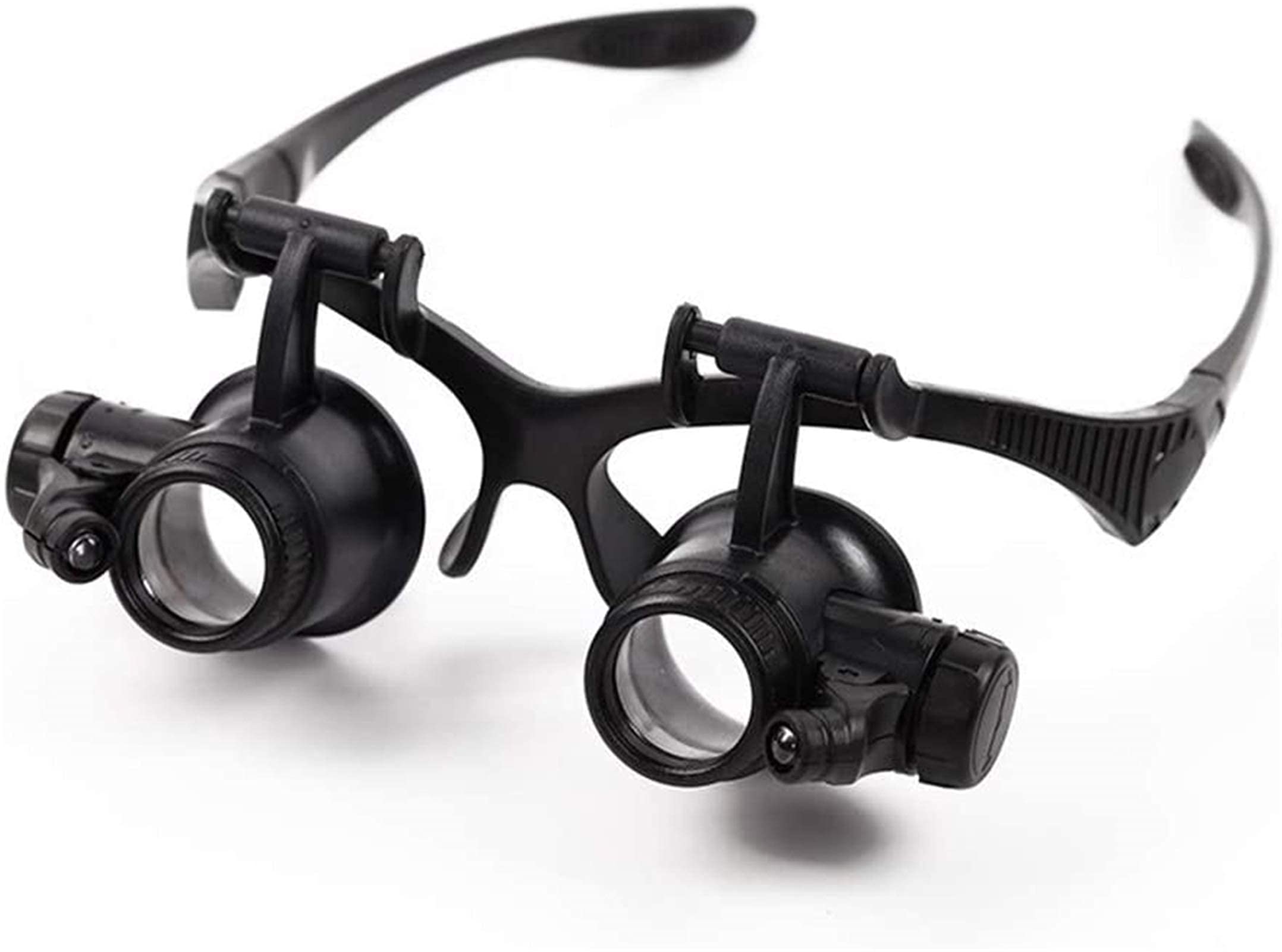 Kopfbandlupe, beleuchtete Lesebrille mit Kopfhalterung, freihändige Lesebrille mit Kopfhalterung, Vergrößerung 2,5X, 4X, 6X, 8X, 10x, 15x, 20x, 25x, auch als Schmucklupe