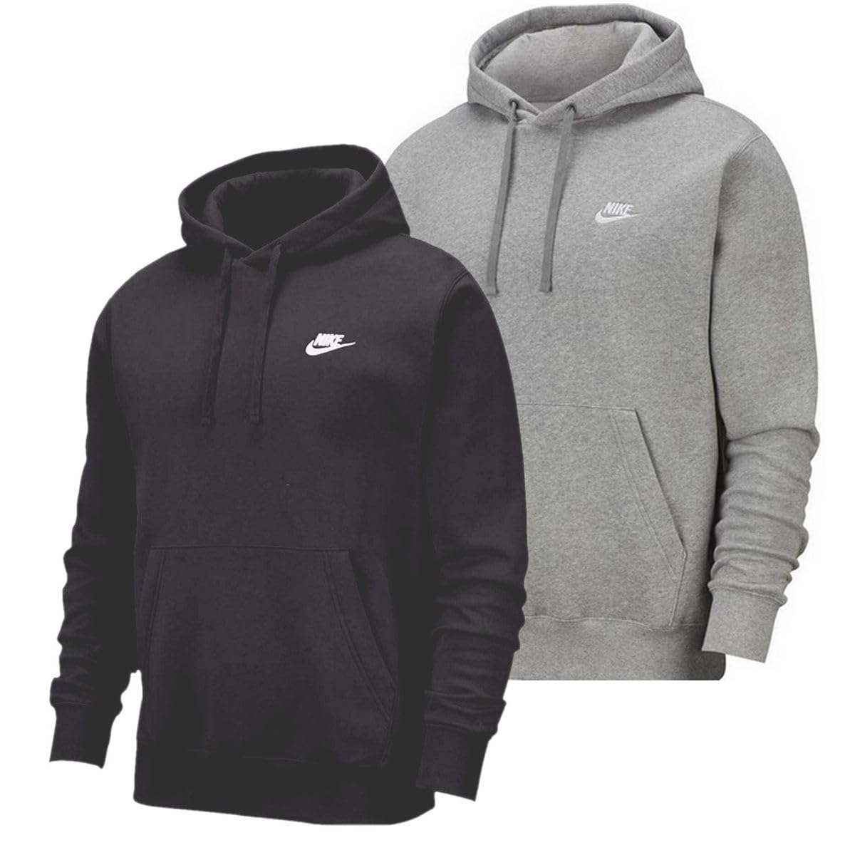 Nike CZ7857-063 Sportswear Club Sweatshirt Men's DK GREY HEATHER/MATTE SILVER/WHITE Size S