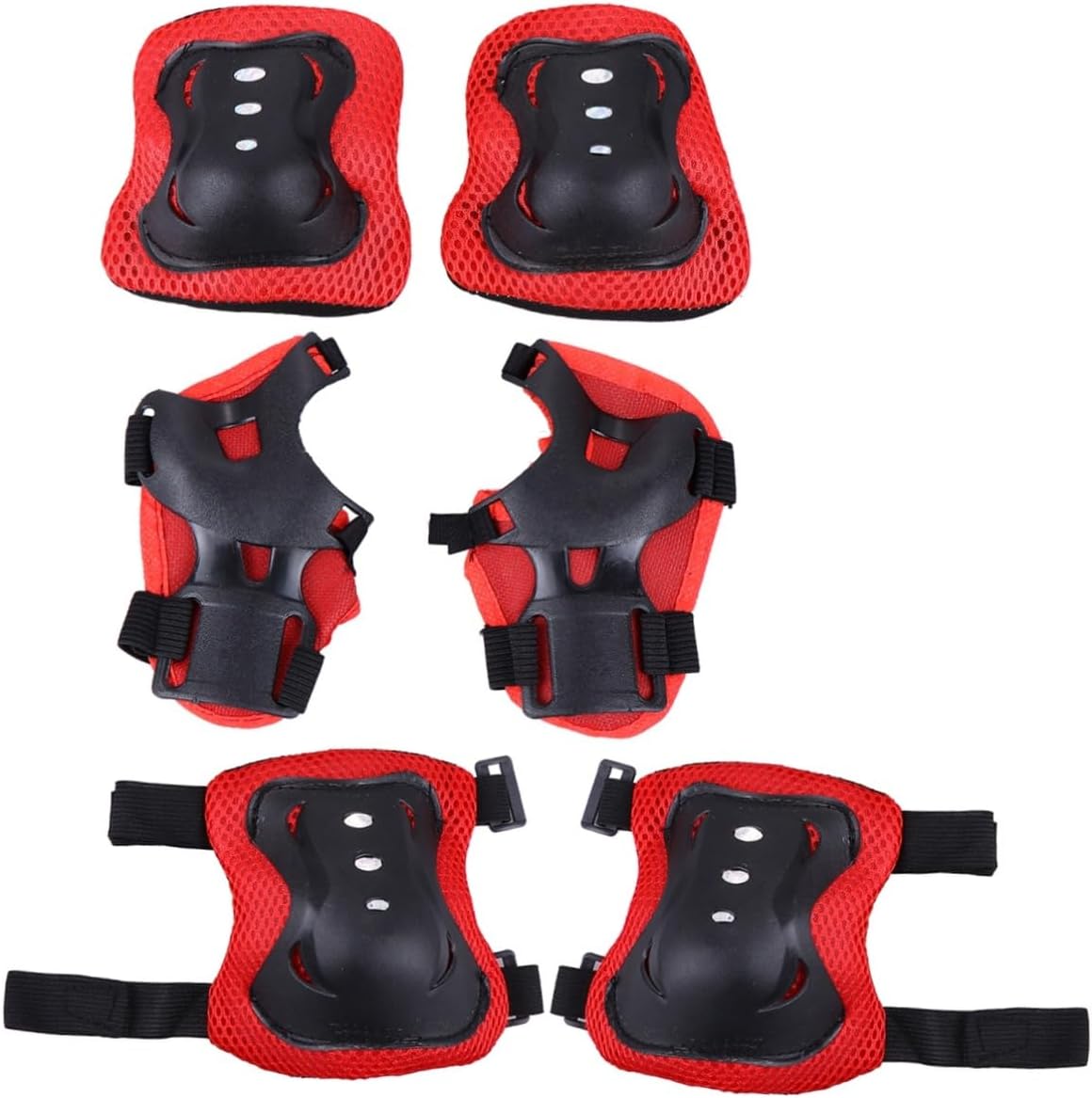 Boys and Girls Protective Gear Pads 6Pcs Nylon for Cycling and Riding | Black Set, Elbow and Knee Protection, Comfortable Fit, Scooter and Roller Skating Use, Stylish Look