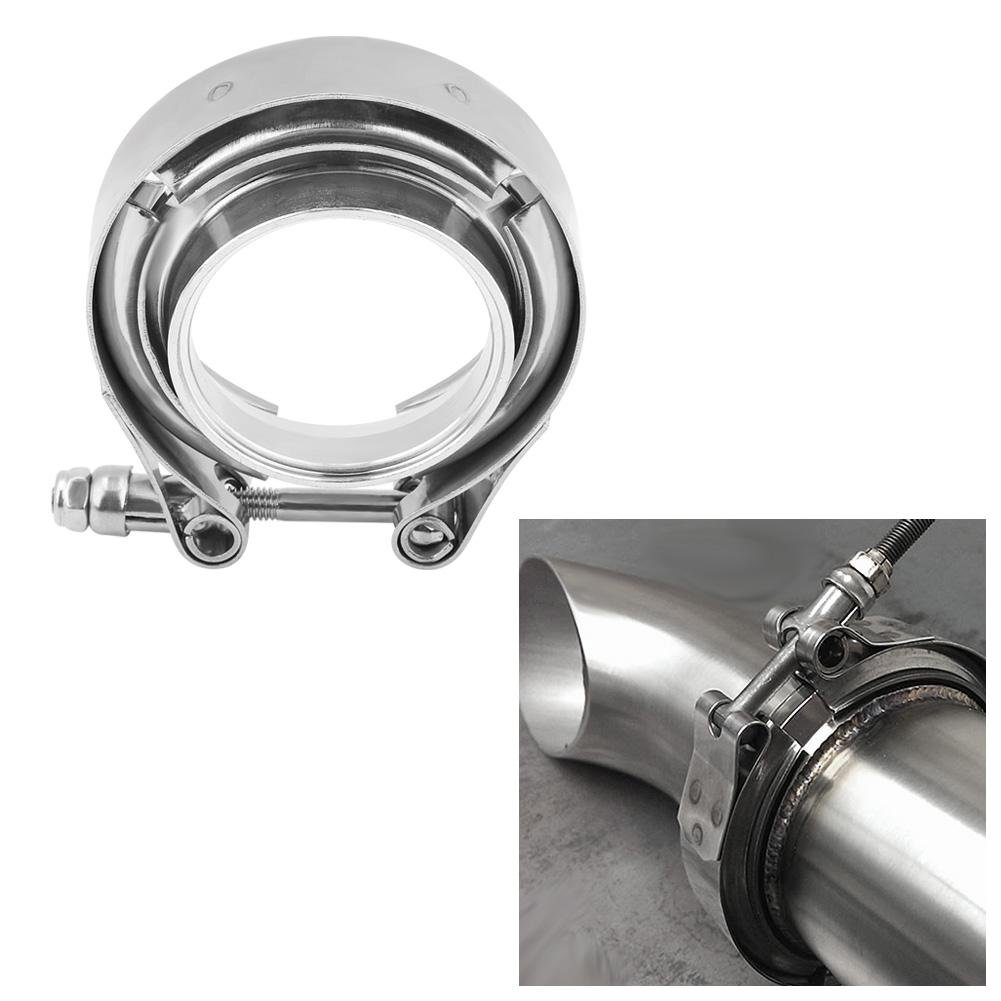 DEWIN Kit de Bride de Serrage à V-Clamp, Bride d'Echappement en Acier Inoxydable de 2,0 Pouces pour Tuyaux de Descente D'échappement Turbo