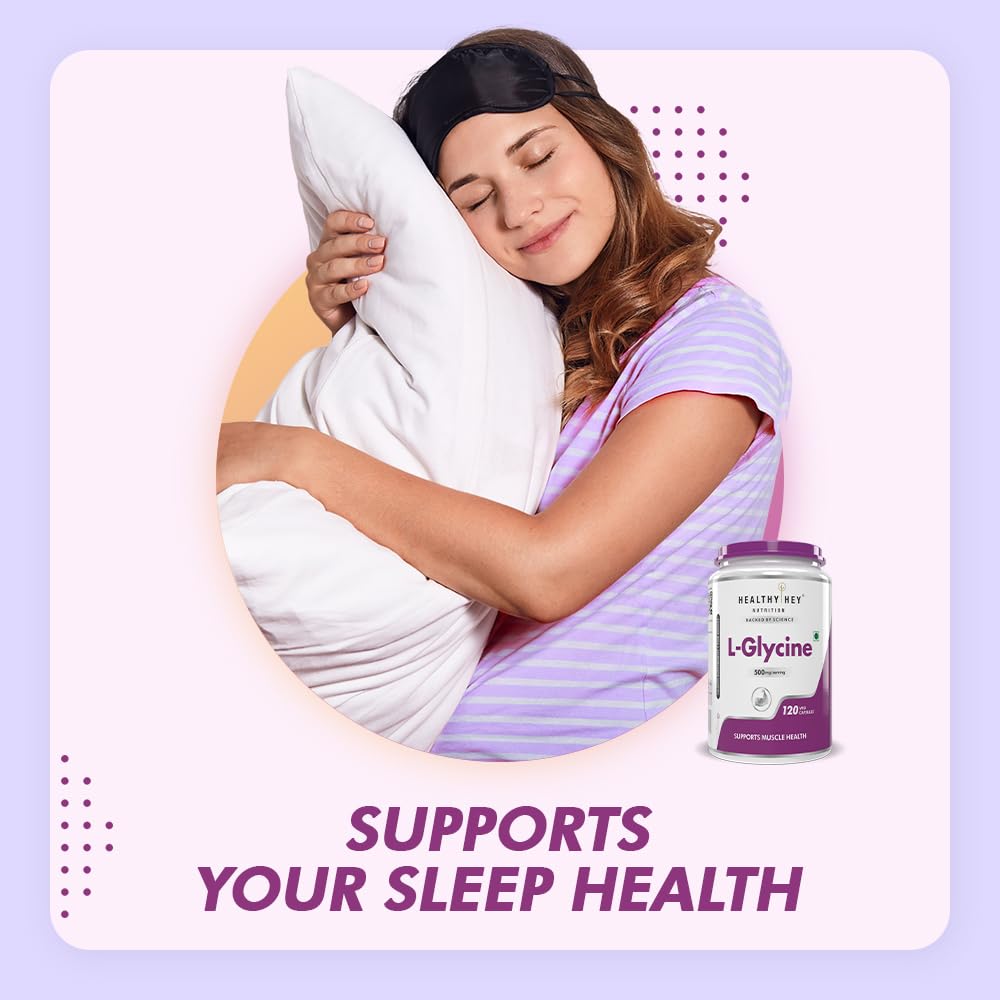 HealthyHey Nutrition L- Glycine - 500 mg - Support Brain and Sleep Health - 120 Veg. Capsules 2