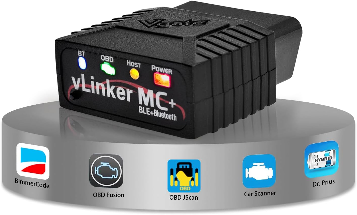 Vgate vLinker MC+ (BT3.0/BLE4.0) OBD2 Scanner Code Reader Diagnostic Scan Tool for Android & iOS & Windows, Black vLinker MC+-Android & iOS & Windows