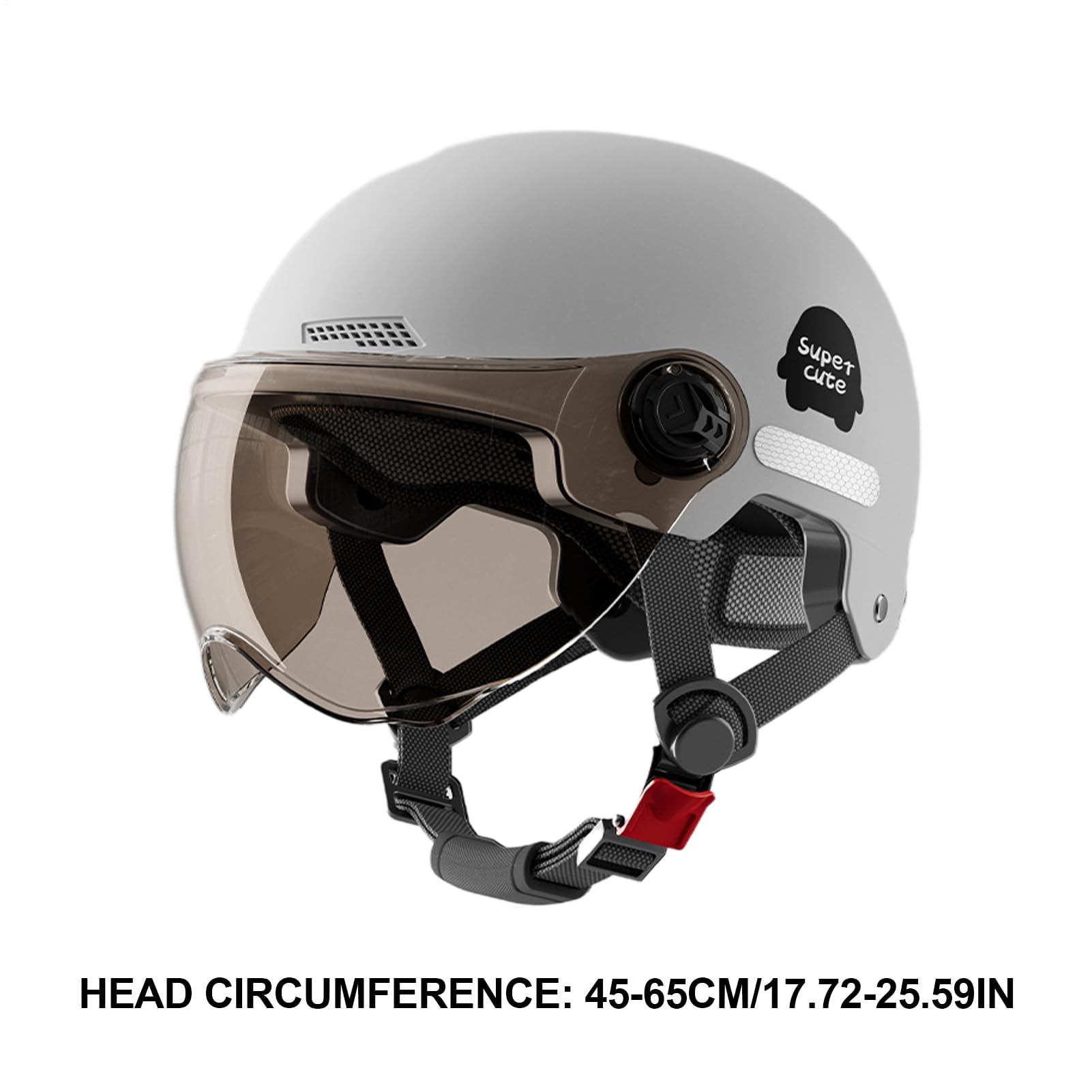 Demi-casque de moto - Casque de sécurité multi-sport avec pare-soleil, cruiser et scooter - Pour homme et femme - Léger - Protection urbaine - 45 à 65 cm