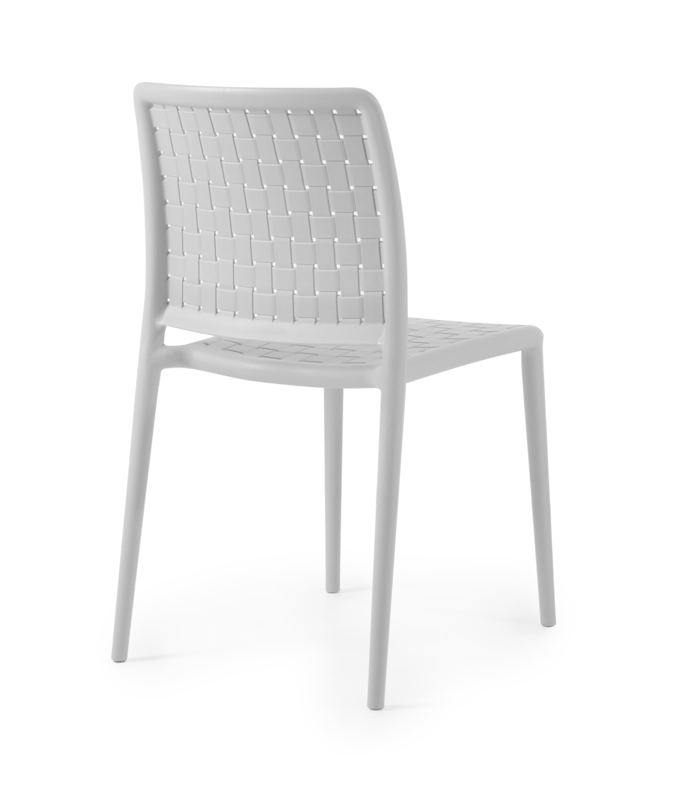 PAPATYA 1er Set Gastro Stuhl für Café Restaurant Bistro - Küchenstühle Gartenstühle - stapelbarer Kunststoffstuhl für Terrasse Außenbereich - wetterfester belastbar bis 200 kg - Fame S, Weiß