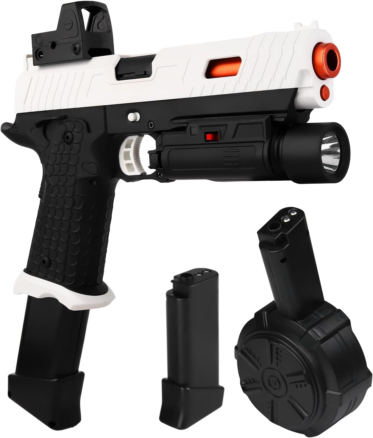 Gel Blaster Upgrade Version for X5 with Automatic FPS 120,with Goggles and Drum,for Ages 14 Years Old and up and Adults,for Outdoor Games,White