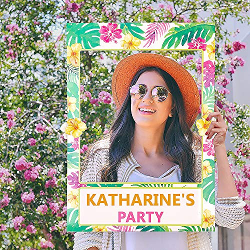 2 In 1 Luau Photo Booth Props Frame Party Supplies - Hawaiian Tropical Tiki Birthday Baby Shower Bridal Shower Wedding Decorations (Assembly Needed) #TOP5
