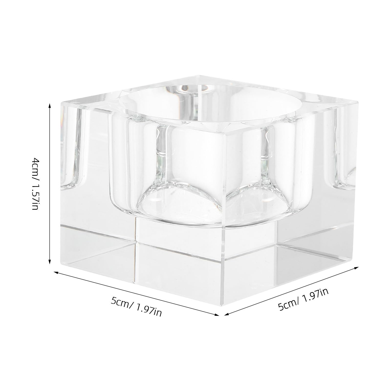Mipcase 4 Piezas Portavelas Votivas de Cristal Transparente Cuadrados Base Estable para Decoración del Hogar y Cenas Románticas, Diseño Elegante y Mantenimiento Fácil
