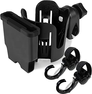 Portabibite per passeggino, accessori per passeggino, bevande antiscivolo e cellulare con 2 ganci, accessorio per passeggino per biberon e biberon
