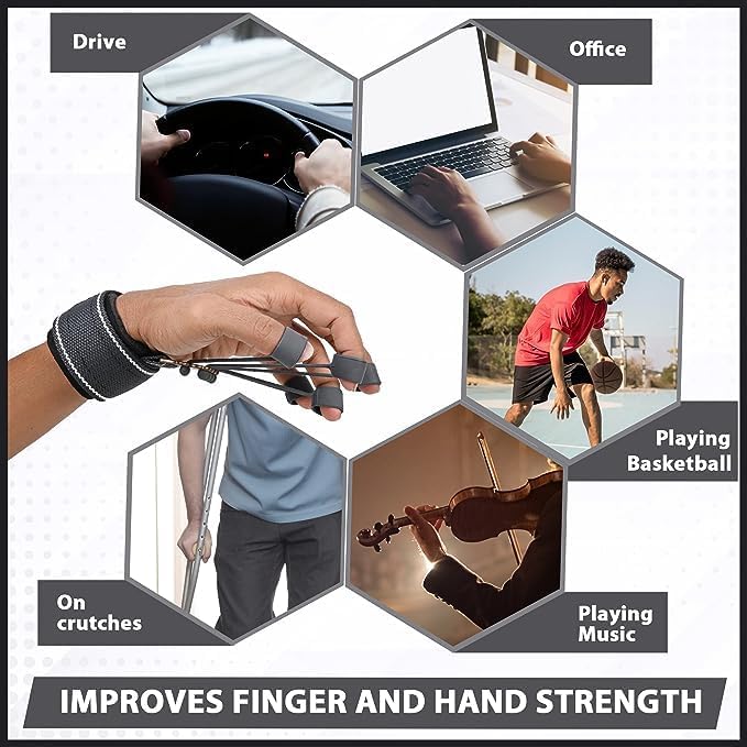 Image of SUREFIT Adjustable Hand Grip Strengthener with Finger Exerciser Combo, Forearm, Wrist & Grip Trainer for Home Gym Workout Equipment for Men & Women (Adjustable- 5-60 Kg)