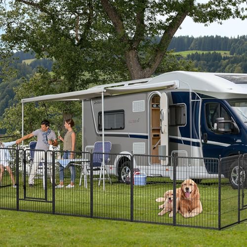 Image of Mr Ironstone 40 inch Height Dog Playpen with Anti-Rust Coating - 16 Panels Portable & Foldable Indoor /Outdoor Pet Fence for Large, Medium, or Small Dogs - Durable Exercise Pen