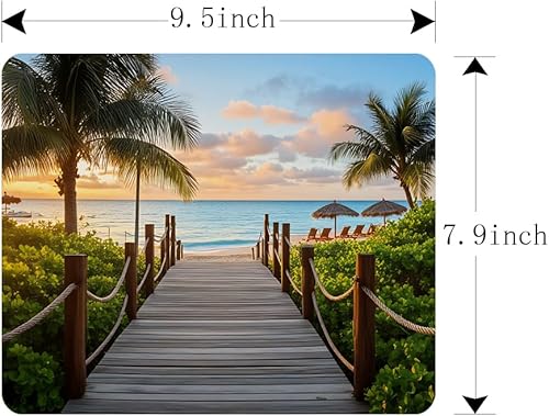 Miniatura 5 de Alfombrilla de mouse para juegos, palmeras, playa, mar, océano, antideslizante, alfombrilla de mouse de goma para computadoras, laptop, oficina,
