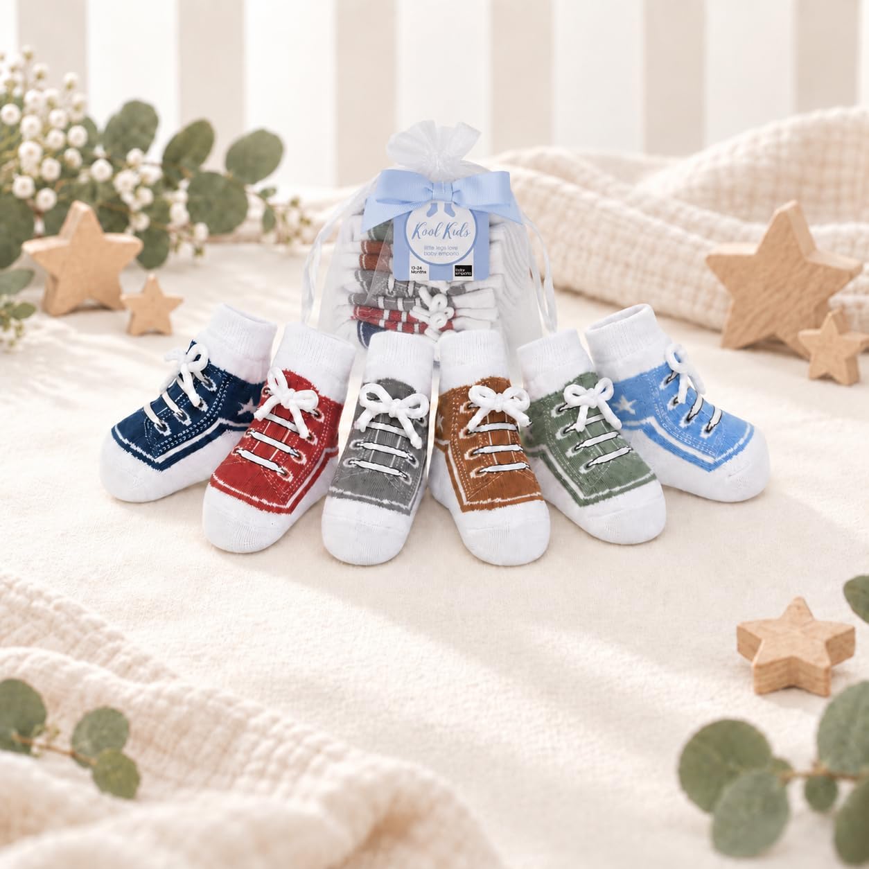 Baby Emporio Baby Socks – Kool Kids & Hikers – Shoe Look Collection – Gift Packaged – Non-Slip Infant & Toddler Socks