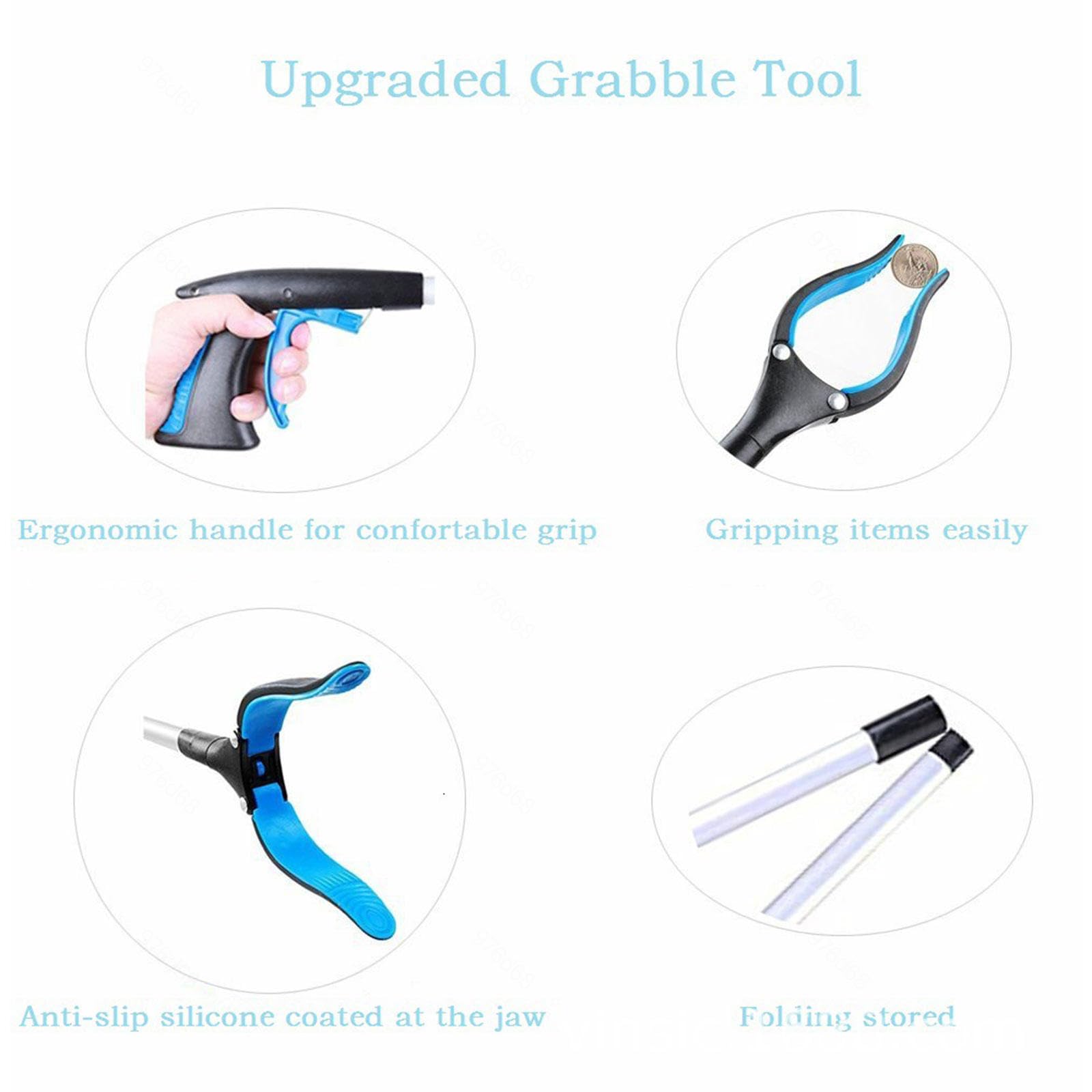 AMNOOL Grabber Reacher Tool für ältere Menschen – 2er-Pack – 32 Zoll Faltbarer Pick-Up-Stick - Leichter, Extra Langer, Praktischer Müllgreifer – Picker Claw Reacher Grabber Tool