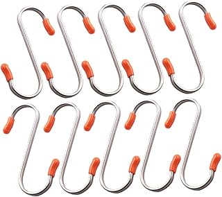 10pcs Stainless Steel Hooks Towel Hooks Heavy Duty Hook Ganchos para Esferas Navide?as Flat s Hook Metal Towels Hook S Hanger Metal Hook Clothes Hanger Hook up Clothes Hook Mini (S