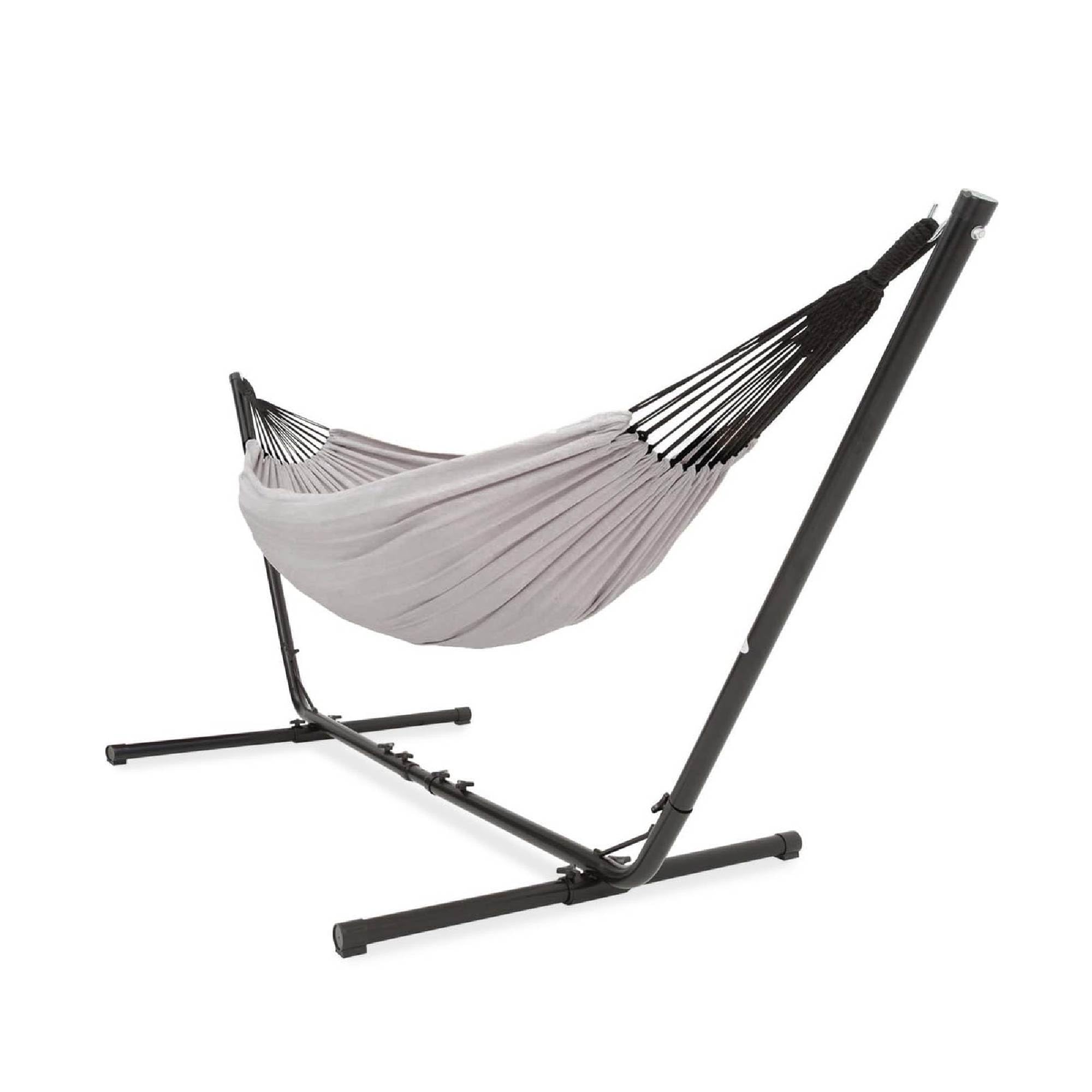 Vita5 Hängematte mit Gestell – Extra Große Hängematte aus 80% Baumwolle & 20% Polyester für Garten, Balkon, Terrasse und Camping – inkl. Tragetasche