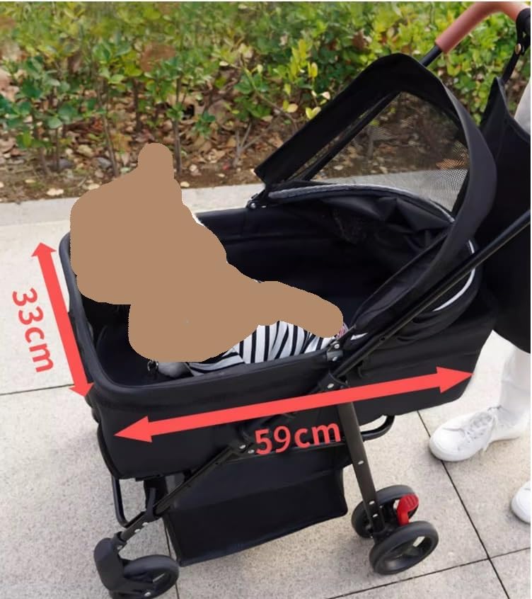 Poussette pliable chien 4 roues légère et durable - 5