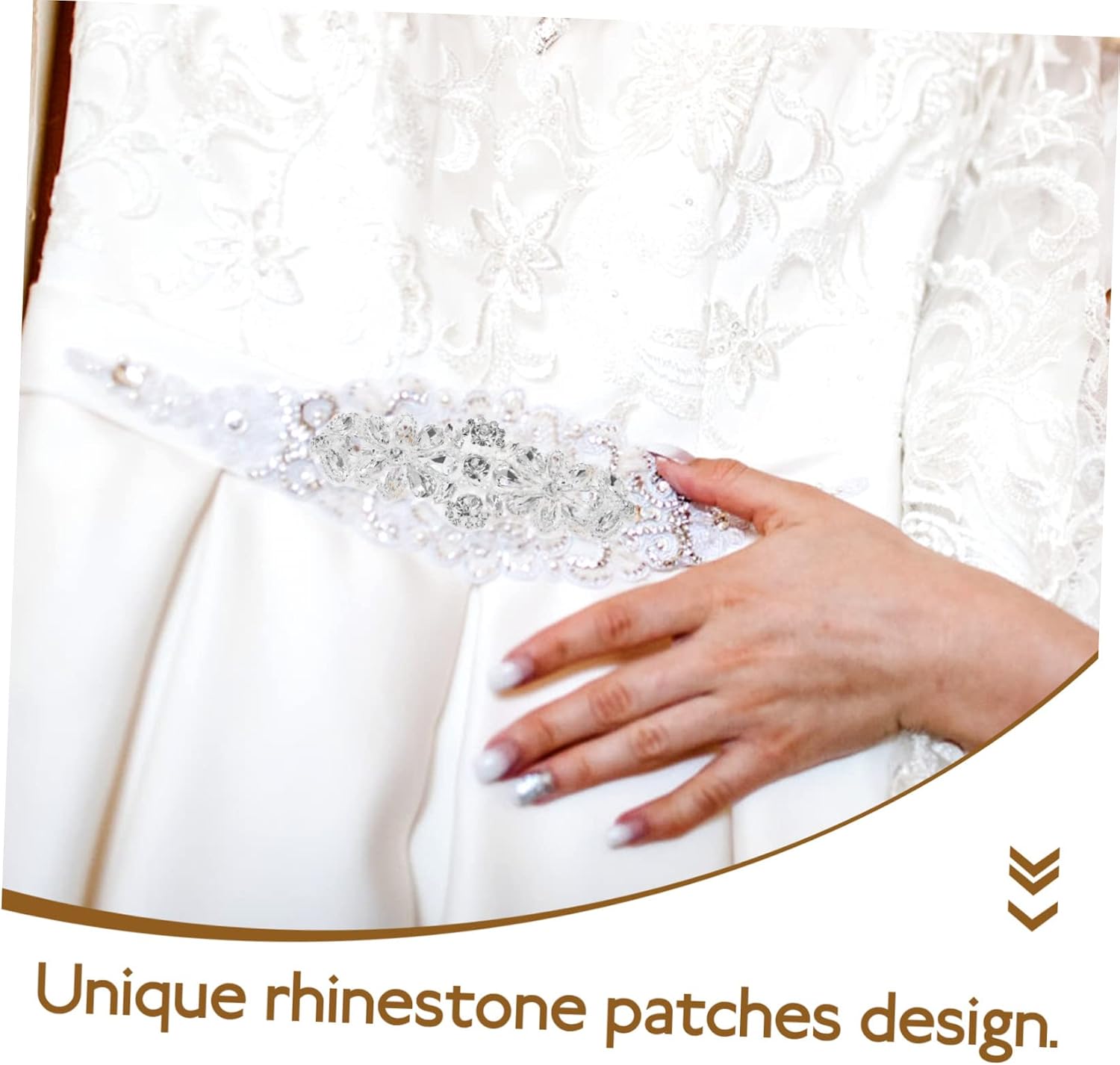 OSALADI Rhinestone Pearl Applique Patches for Bridal Belts DIY Wedding Dress Accessories Shiny Decorative Embellishments for Elegant Gowns and Special Occasions