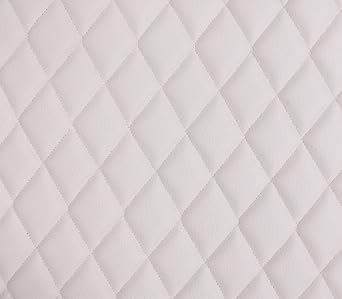 Vinyl Quilted Foam Fabric with 3/8" Foam Backing Upholstery / 52" Wide/Sold by The Yard/FABRIC EMPIRE White, Diamond 2" x 3"