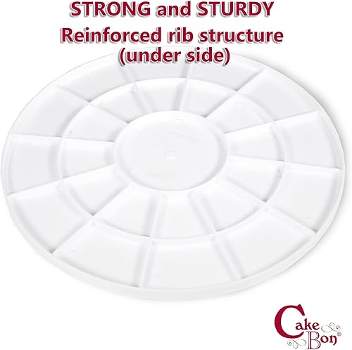 Miniatura 5 de Cakebon Tablas de plástico para tartas de 10 pulgadas 12 pulgada de grosor, también conocidas como tambores para pasteles o rondas de pastel,