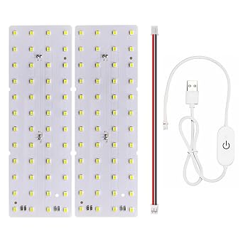2PCS Lithophane LED Backlight Board Kit KC009 KC010 for Bambu Lab H2C/X1/P2S/A1 LED Light Board Backlights Makerworld Model Parts USB 3D Print Accessory Photo Model DIY Light Box
