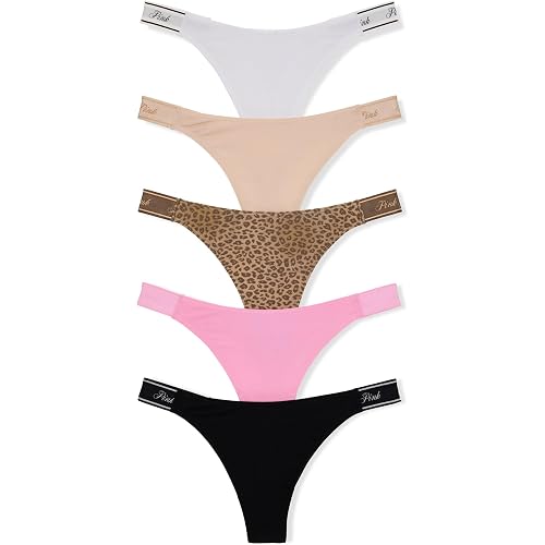 Victoria's Secret PINK Women's Cotton Logo Thong Underwear