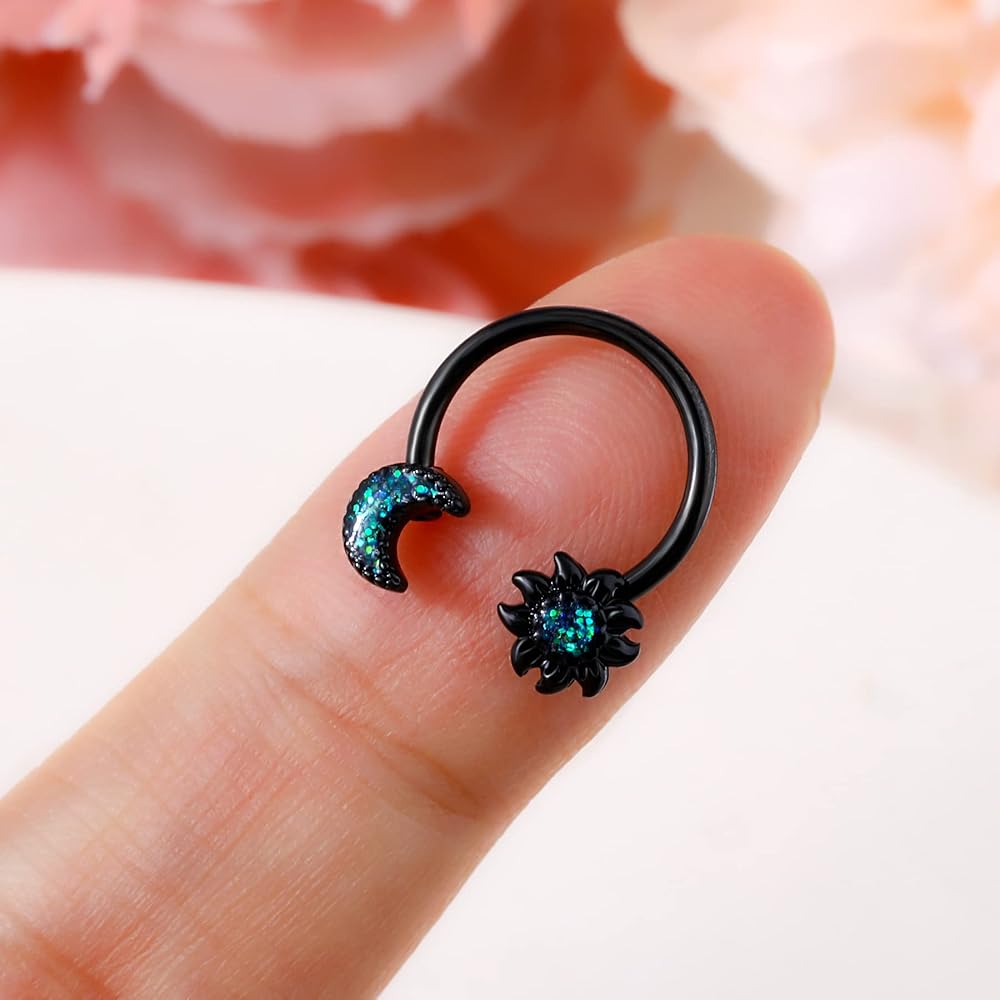 Amazon | Melighting 16G セプタムリング 月 ダイス ピアス