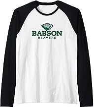 Babson College Beavers Icon Officially Licensed Raglan Baseball Tee