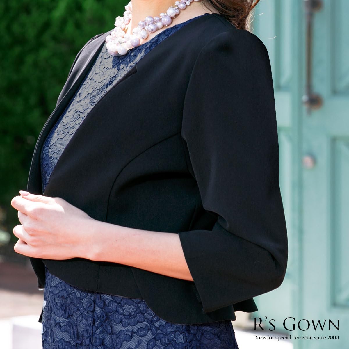 Earl's Gown FJ-004242 Женское болеро-жакет, Платье-болеро, Большой размер, Баска, Короткая длина, Для свадьбы, для мамы, для концертов, сольных выступлений, Habori, Черный, фото 2