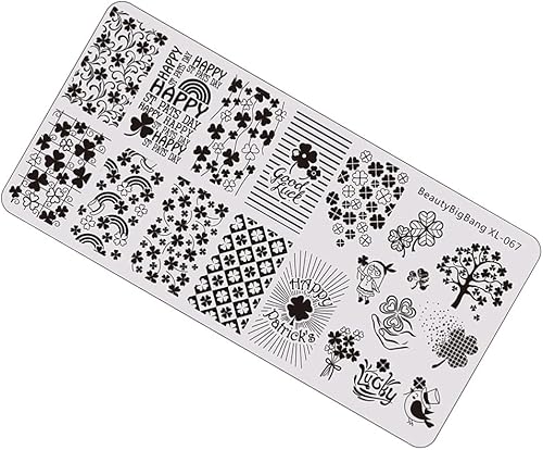 Ciieeo 1 placa de estampado de uñas con temática del día de San Patricio platos de estampado de uñas para decoración de uñas de San Patricio